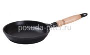 Сковорода 180/35мм с антипригарным покрытием и деревянной ручкой тм "Kukmara"