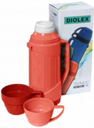 Термос Diolex DXP-600-R пласт.со стек.колб., красный